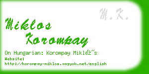 miklos korompay business card